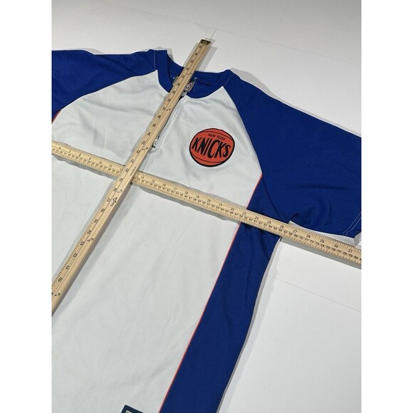 VTG Majestic NBA New York Kicks Quarter Zip Men’s Size 2XL Warm Up Jersey Y2K - Picture 9 of 12